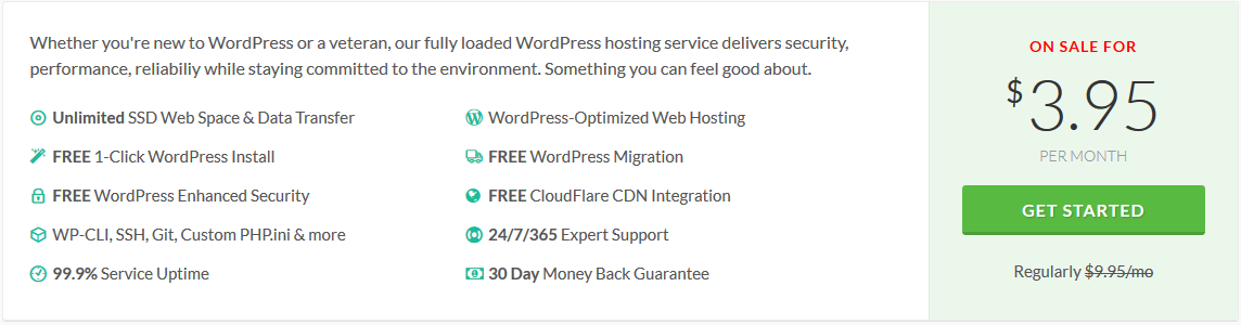 GreenGeeks WordPress Hosting Pricing