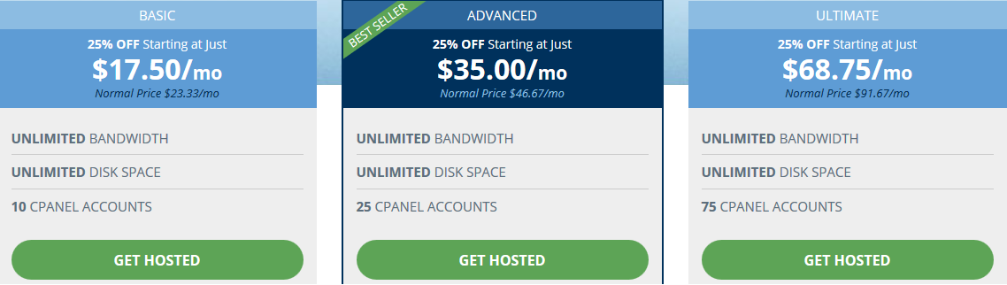 Hostwinds Reseller Hosting Plan